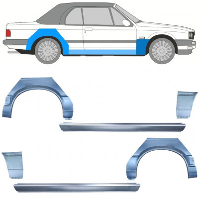 Slenkstis apatinė + sparnas priekinis + sparnas galinis už BMW 3 E30 1987-1994 CABRIO / Rinkinys 12576