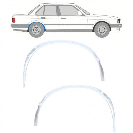 Vidinė galinė arka už BMW 3 E30 1982- / Kairė + Dešinė / Rinkinys 10847