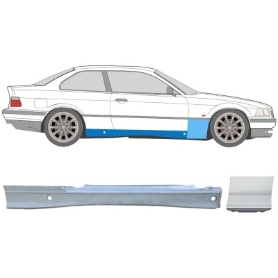 Visas slenkstis + priekinio sparno apatinė dalis už BMW 3 E36 1990-2000 / Dešinė / COUPE / Rinkinys 17021