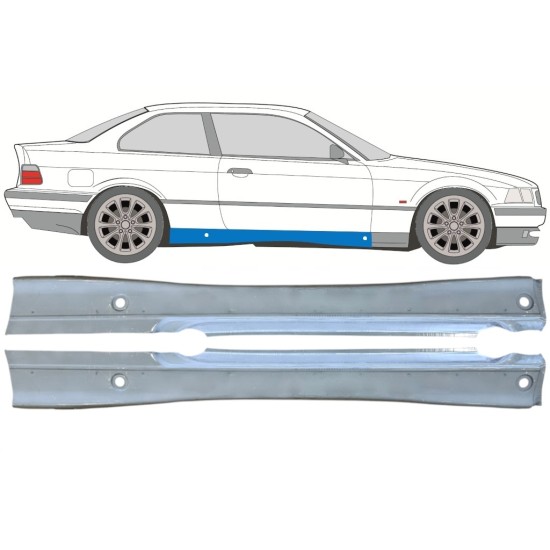 Visas slenkstis už BMW 3 E36 1990-2000 / Kairė + Dešinė / COUPE / Rinkinys 16067