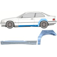 Visas slenkstis + galinio sparno apatinė dalis už BMW 3 E36 1990-2000 / Kairė / COUPE / Rinkinys 17024