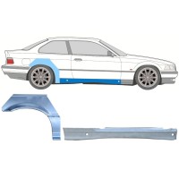 Visas slenkstis + galinio sparno apatinė dalis už BMW 3 E36 1990-2000 / Dešinė / COUPE / Rinkinys 17023
