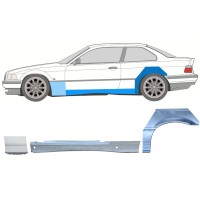 Visas slenkstis + priekinio sparno apatinė dalis už BMW 3 E36 1990-2000 / Kairė / COUPE / Rinkinys 17026