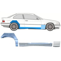 Visas slenkstis + priekinio sparno apatinė dalis už BMW 3 E36 1990-2000 / Dešinė / COUPE / Rinkinys 17025