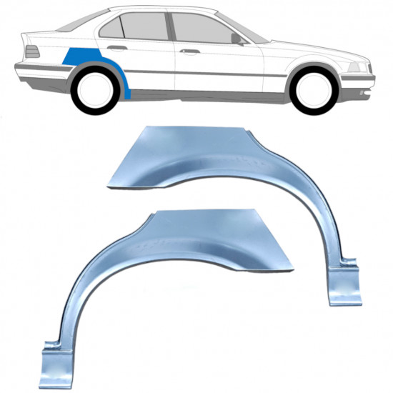 Galinė arka už BMW 3 E36 1990-2000  / Kairė + Dešinė / SEDAN / Rinkinys 6393