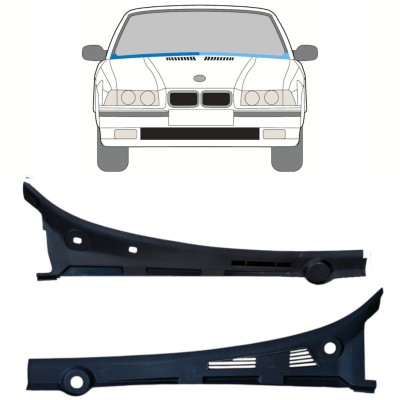 Stiklo apatinės dalies skarda už BMW 3 E36 1990-2000 / Kairė + Dešinė / COMBI / SEDAN / COMPACT / Rinkinys 16900