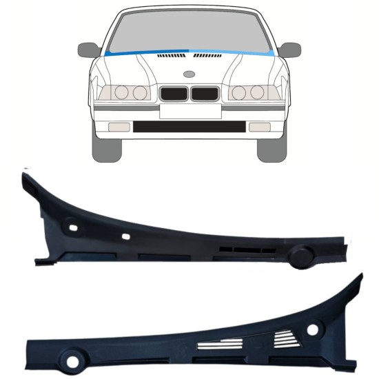 Stiklo apatinės dalies skarda už BMW 3 E36 1990-2000 / Kairė + Dešinė / COMBI / SEDAN / COMPACT / Rinkinys 16900