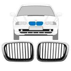 Grotelės už BMW 3 E46 1998-2006 / Kairė + Dešinė / Rinkinys 11129