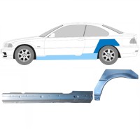 Visas slenkstis + galinio sparno apatinė dalis už BMW 3 E46 1998-2006 / Kairė / COUPE / Rinkinys 17060