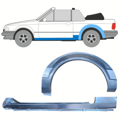 Slenkstis apatinė + sparnas galinis už Ford Escort 1981-1990  CABRIO / Kairė / Rinkinys 12587