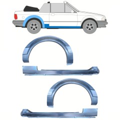 Slenkstis apatinė + sparnas galinis už Ford Escort 1986-1990 / CABRIO / Rinkinys 12588