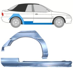 Slenkstis apatinė + sparnas galinis už Ford Escort 1995-2000 / Dešinė / CABRIO / Rinkinys 12589