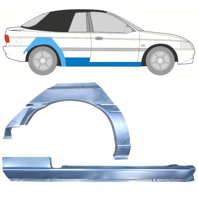 Slenkstis apatinė + sparnas galinis už Ford Escort 1990-2000  CABRIO / Dešinė / Rinkinys 12589