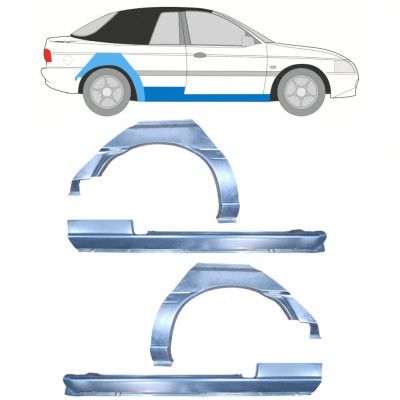 Slenkstis apatinė + sparnas galinis už Ford Escort 1990-2000  CABRIO / Rinkinys 12591