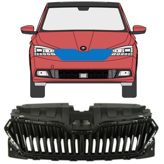 Grotelės už Skoda Fabia 2018-2021 16214