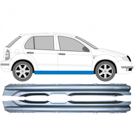 Visas slenkstis už Skoda Fabia 1999-2007 / Kairė + Dešinė / Rinkinys 9262