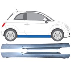 Slenkstis su skylėmis už Fiat 500 2007-2018 / Kairė + Dešinė / Rinkinys 12681
