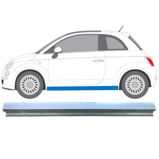 Slenkstis apatinė dalis už Fiat 500 2007-2018 / Kairė 16069