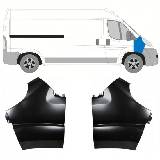 Priekinis sparnas už Fiat Ducato 2006-2014 / Kairė + Dešinė / Rinkinys 10045