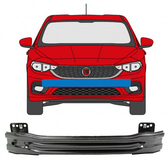 Priekinis bamperio pastiprinimas už Fiat Tipo 2016- / SEDAN 7561