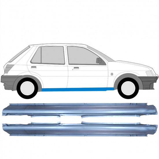 Visas slenkstis už Ford Fiesta 1989-1995 / Kairė + Dešinė / Rinkinys 10499