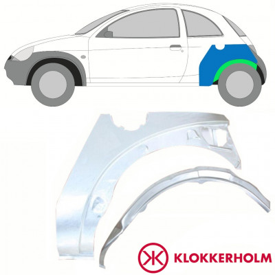 Galinės arkos vidinė + išorinė dalis už Ford KA 1996-2008 / Kairė / Rinkinys 10776