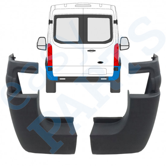 Galinio bamperio kampas už Ford Transit 2014- / Kairė + Dešinė / Rinkinys 9731