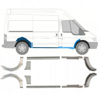 Slenkstis apatinė + sparnas galinis už Ford Transit 2000-2013 / MWB / Kairė + Dešinė / Rinkinys 10637