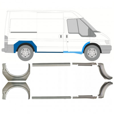 Slenkstis apatinė + sparnas galinis už Ford Transit 2000-2013 / SWB / Rinkinys 9694