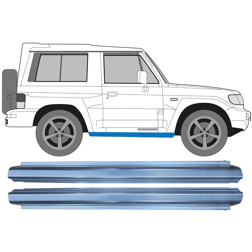Slenkstis, Apatinė Už Hyundai Galloper 1991- / Rinkinys 11366
