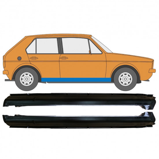 Slenkstis, apatinė už VW Golf 1 1974-  / Rinkinys 12506