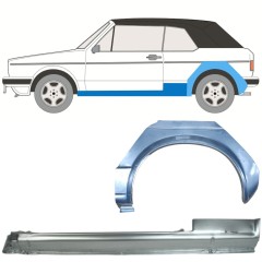 Slenkstis apatinė + sparnas galinis už Volkswagen Golf 1 1974-1985 / Kairė / CABRIO / Rinkinys 12578