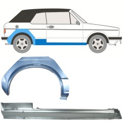 Slenkstis apatinė + sparnas galinis už Volkswagen Golf 1 1974-1985 / Dešinė / CABRIO / Rinkinys 12577