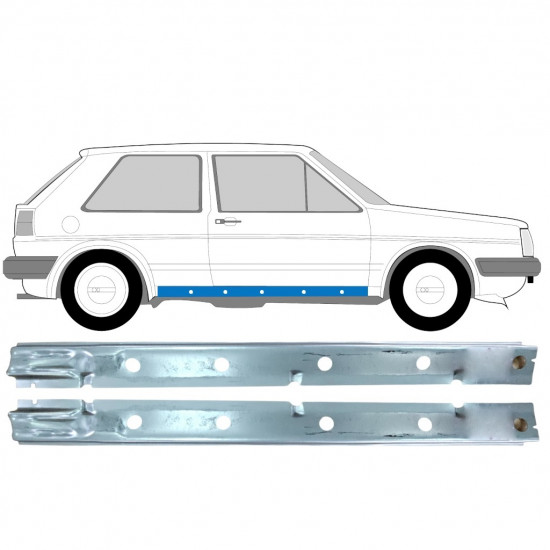 Slenkstis vidinė dalis už VW Golf 2 1982-1992 / Kairė + Dešinė / Rinkinys 11027