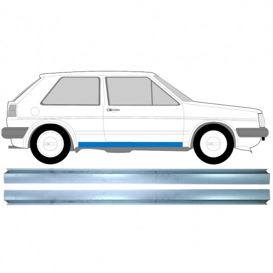 Slenkstis, apatinė už VW Golf 2 1982-1992 / Kairė = Dešinė (simetriška) / Rinkinys 11286