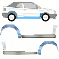 Slenkstis apatinė + sparnas priekinis + sparnas galinis už Volkswagen Golf 3 1991-1998 / CABRIO / Rinkinys 12569
