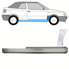 Slenkstis apatinė + sparnas priekinis už Volkswagen Golf 3 1991-1998 / Dešinė / CABRIO / Rinkinys 10200