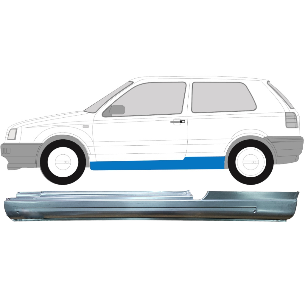 Slenkstis, Apatinė Už Vw Golf 3 1991- / Kairė 7092