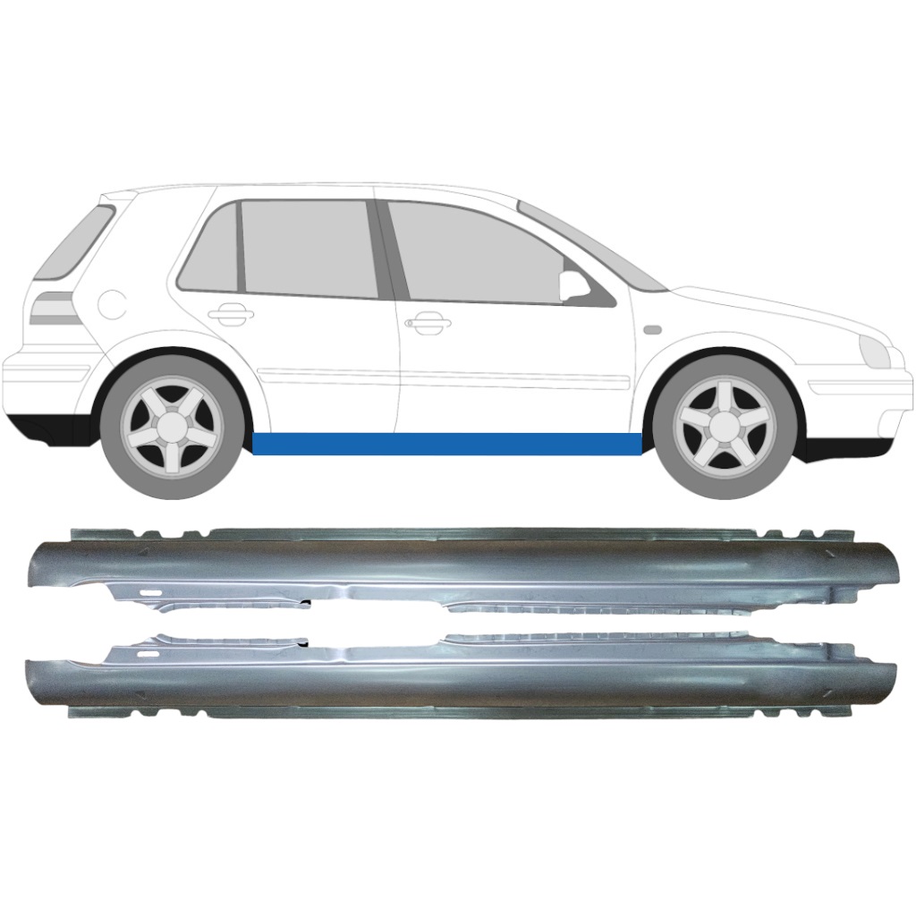Slenkstis, Apatinė Už Vw Golf 4 1997- / Kairė + Dešinė / Rinkinys 9243
