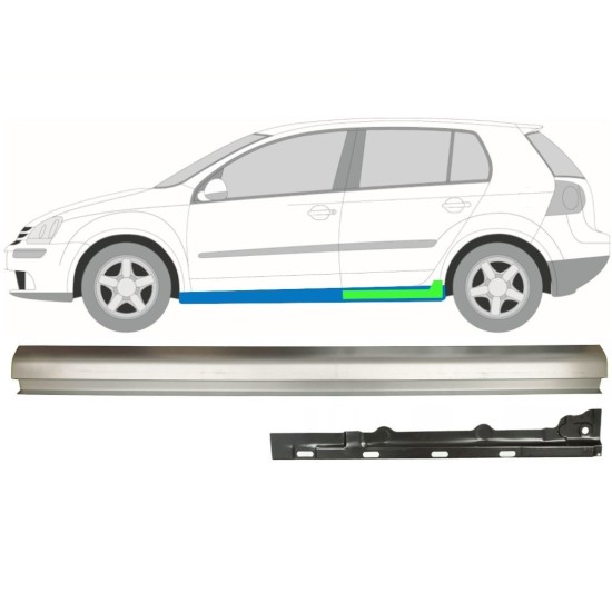 Slenkstis vidinė + išorinė dalis už Volkswagen Golf 5 2003-2009 / Kairė / Rinkinys 11709