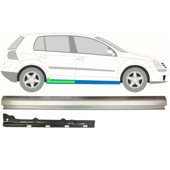 Slenkstis vidinė + išorinė dalis už Volkswagen Golf 5 2003-2009 / Dešinė / Rinkinys 11708