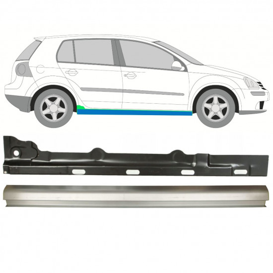 Slenkstis vidinė + išorinė dalis už VW Golf 5 2003-2009 / Dešinė / Rinkinys 11708