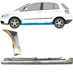 Visas slenkstis + priekinio sparno apatinė dalis už Volkswagen Golf Plus 2005-2013 / Kairė / Rinkinys 10381
