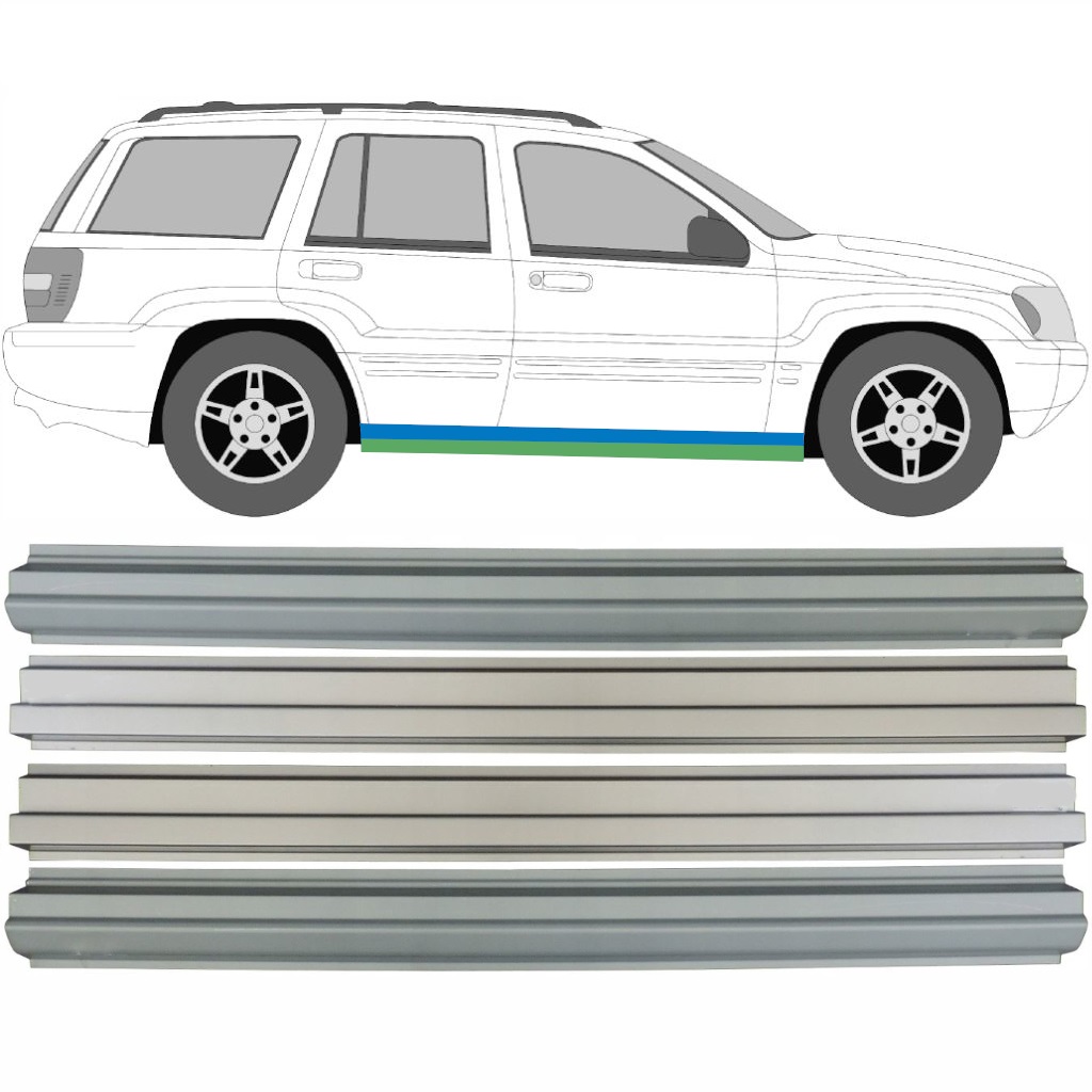 Slenkstis Vidinė + Išorinė Dalis Už Jeep Grand Cherokee 1998-2005 / Rinkinys 9482