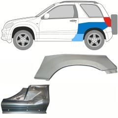 Slenkstis apatinė + sparnas galinis už Suzuki Grand Vitara 2005-2014 / Kairė / Rinkinys 10841