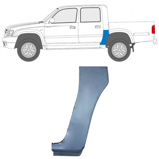 Galinis kampas už Toyota Hilux 2001 -2005 / Kairė / Dviguba kabina 7661