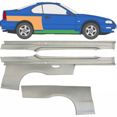 Visas slenkstis + galinio sparno apatinė dalis už Honda Prelude 1992-1996 / Kairė + Dešinė / Rinkinys 9534