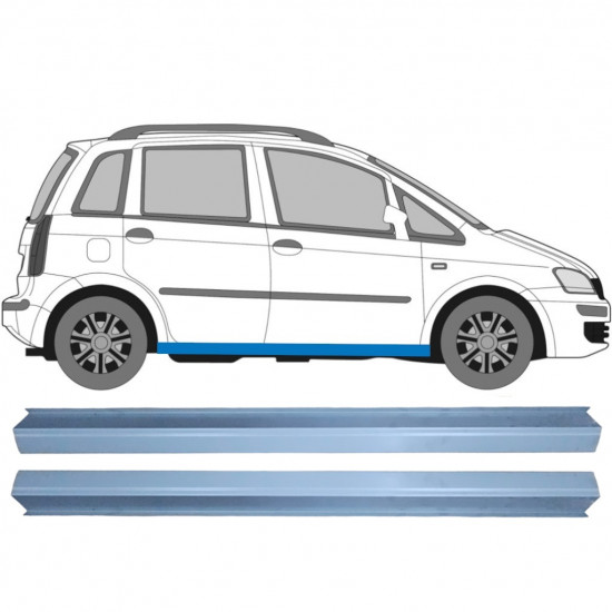 Slenkstis, apatinė už Fiat Idea 2004-2011 / Kairė = Dešinė (simetriška) / Rinkinys 9548