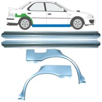 Slenkstis apatinė + sparnas galinis už Subaru Impreza GC GF 1992-2000 / Kairė + Dešinė / Rinkinys 10667