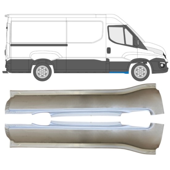 Slenkstis priekinis už Iveco Daily 2014-2019 / Kairė + Dešinė / Rinkinys 16142